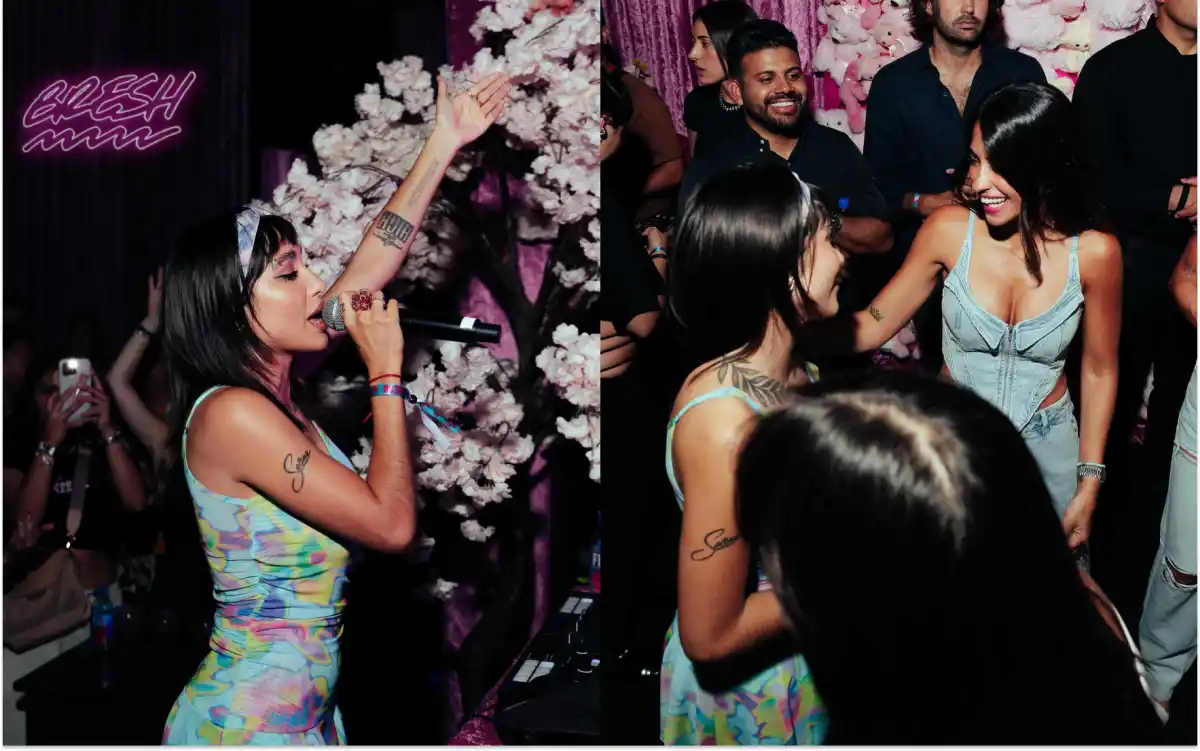 Antonela y Messi disfrutaron del show de María Becerra.