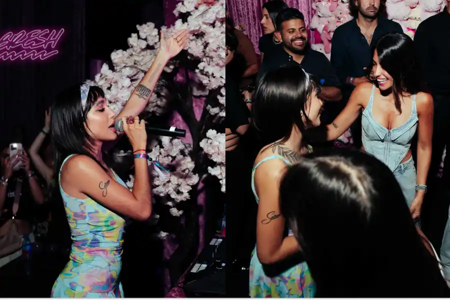 Antonela y Messi disfrutaron del show de María Becerra.