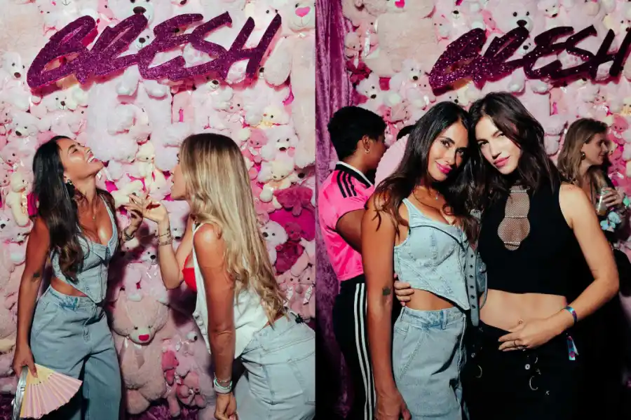 Antonela Roccuzzo fue la estrella de la fiesta.