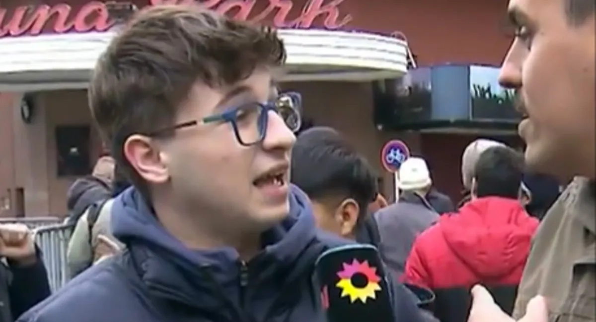 Video: un joven kirchnerista quiso ir a ver a Javier Milei pero se quedó sin entradas