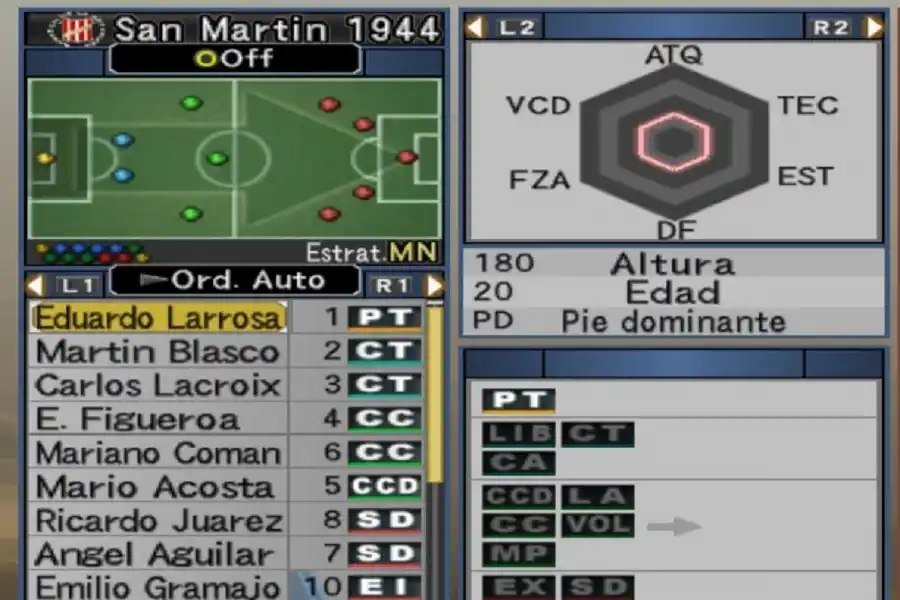 FORMACIÓN HISTÓRICA. Antes de iniciar el juego, se podrá modificar el 