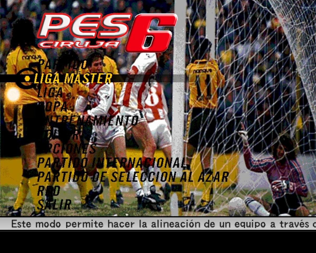 NOVEDOSO MENÚ. En la parte principal del Pro Evolution Soccer, aparece una imagen del partido entre San Martín y Almirante Brown.