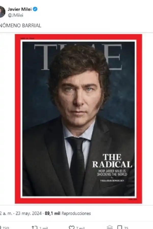 Javier Milei es tapa de la revista Time bajo el título El radical