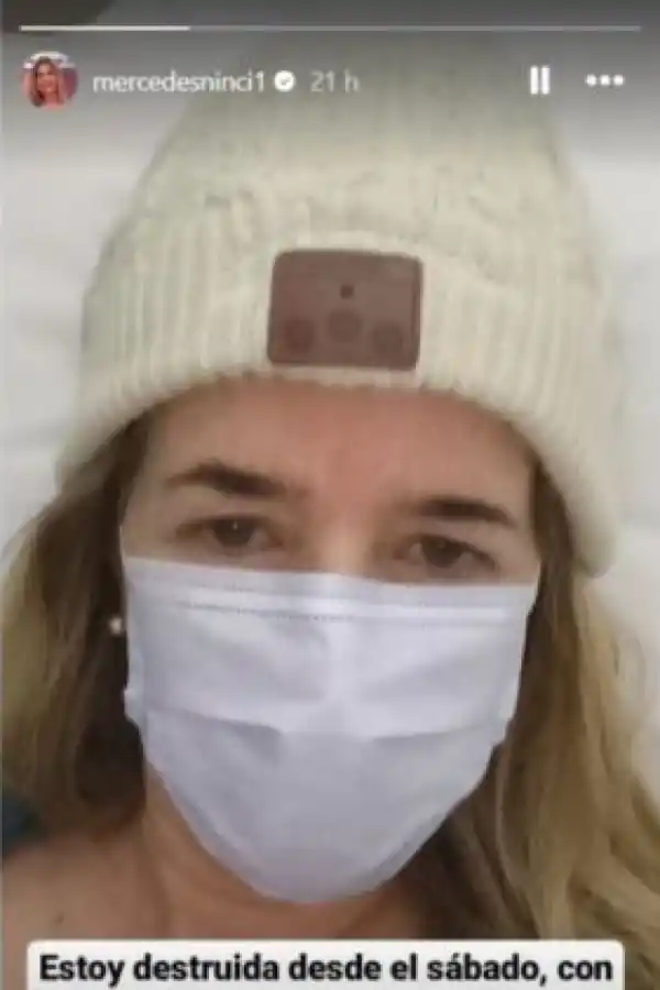 Mercedes Ninci publicó este martes una historia anunciando que tenía gripe A. 