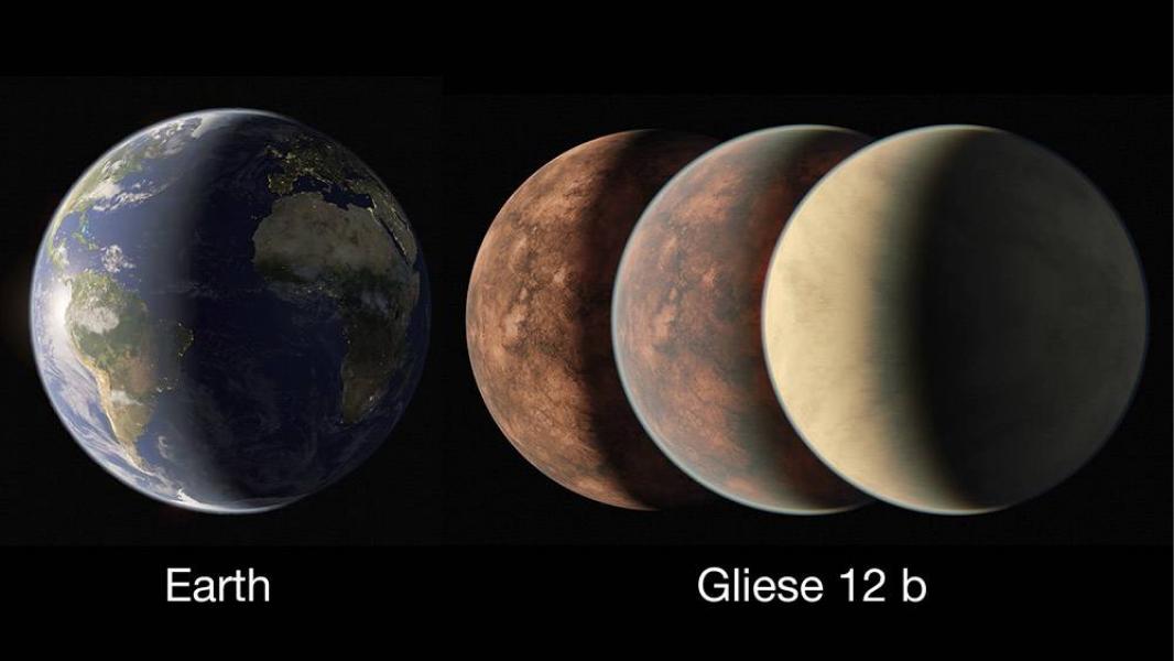 Gliese 12 b comparado con la Tierra. 