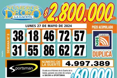Los Números de Oro de LA GACETA del 27 de mayo de 2024