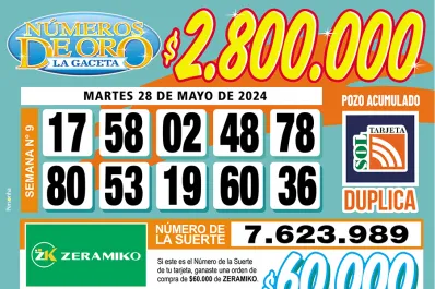 Los Números de Oro de LA GACETA del 28 de mayo de 2024