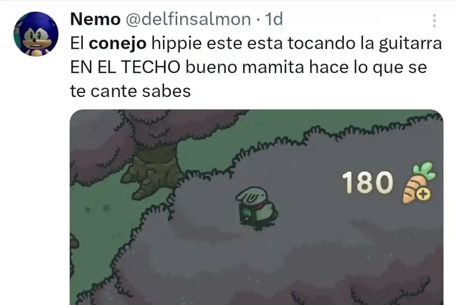 Otro usuario se quejó del estilo de vida del conejito. CAPTURA DE PANTALLA