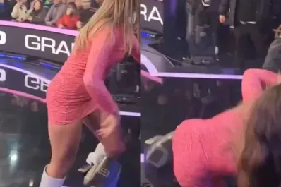 Video: la impactante caída de Florencia al salir del estudio de Gran Hermano