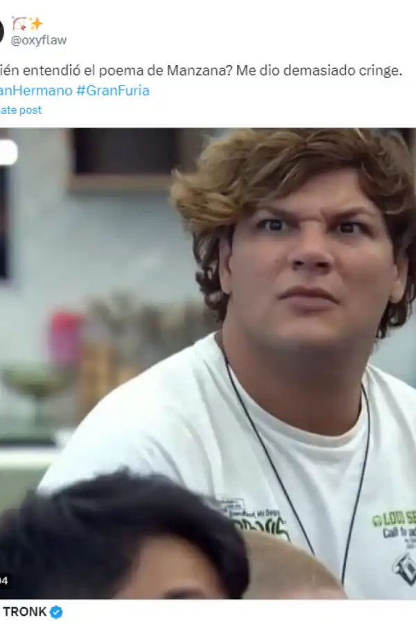 Entró Manzana a la casa de Gran Hermano y estallaron los memes