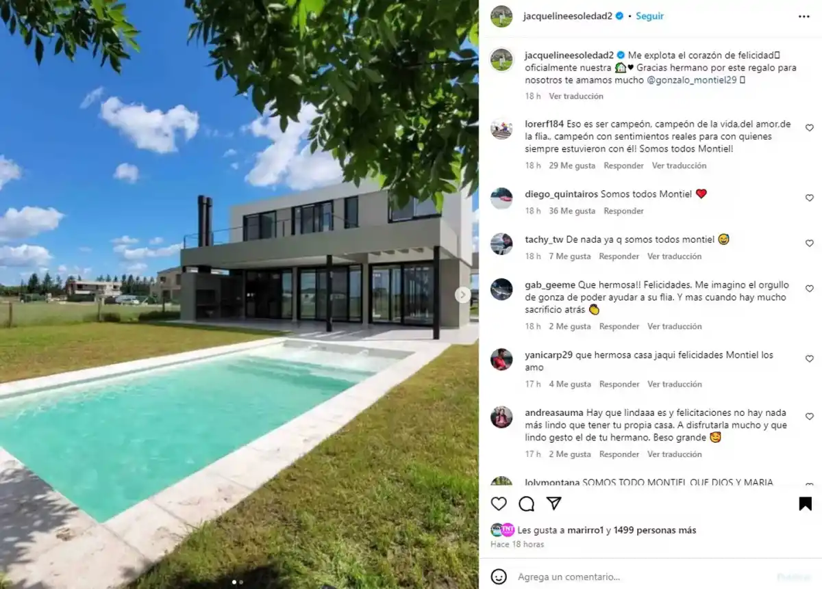 Piscina gigante y luminosa: la lujosa casa que Gonzalo Montiel le regaló a su hermana