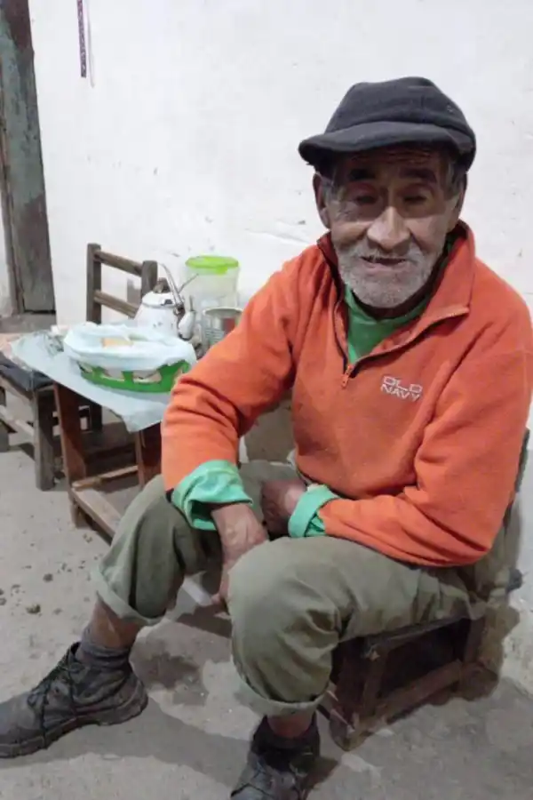 La foto más reciente tomada el domingo pasado por su sobrino Juan Pablo Mamaní.