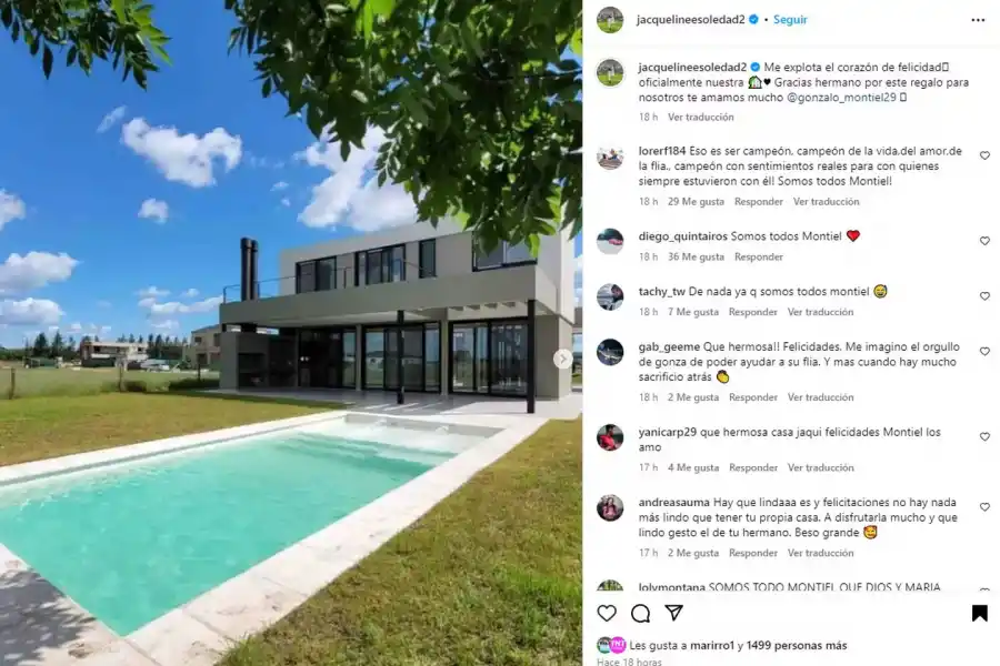 Piscina gigante y luminosa: la lujosa casa que Gonzalo Montiel le regaló a su hermana