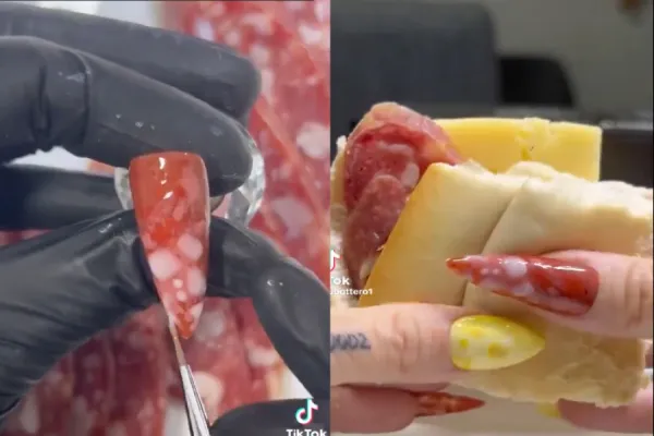 “Uñas de salame”: una usuaria compartió su peculiar diseño de uñas que simula  una típica entrada argentina