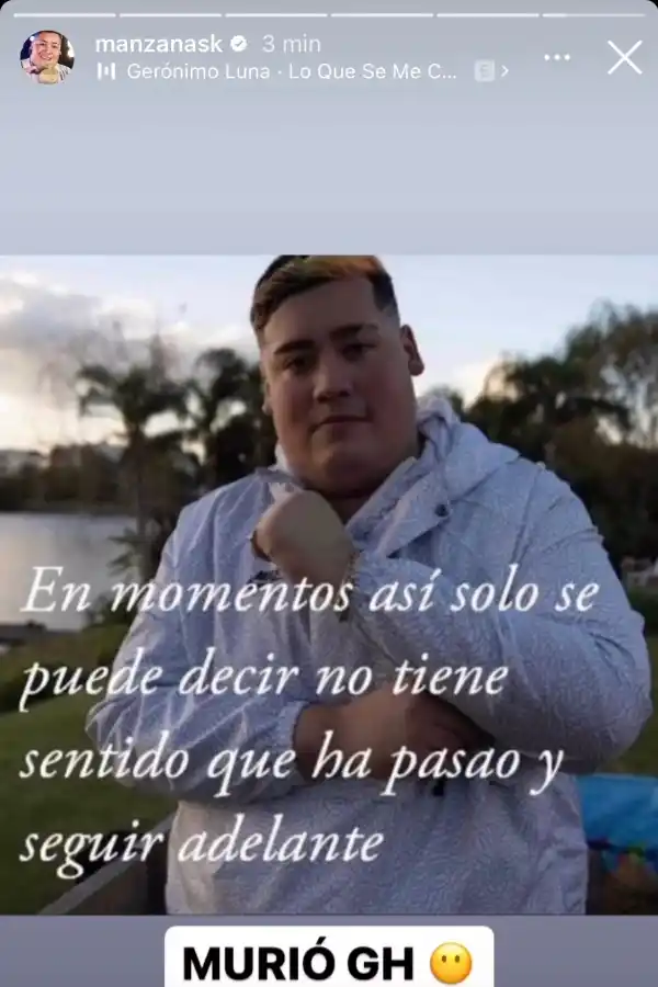 El streamer Manzana mostró su disgusto con un meme y la canción de Virginia. CAPTURA DE PANTALLA.