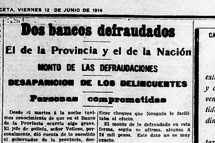 NOTICIA. Nuestro diario presenta la información sobre los hechos delictuales ocurridos en las dos oficinas financieras locales.