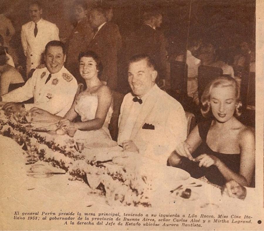 Mirtha Legrand en una cena junto a Perón y otras personalidades