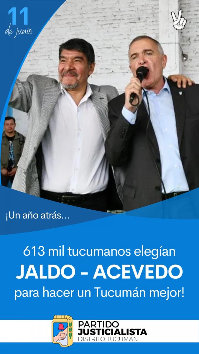 Jaldo celebró un año de su triunfo electoral: “No es un cheque en blanco”