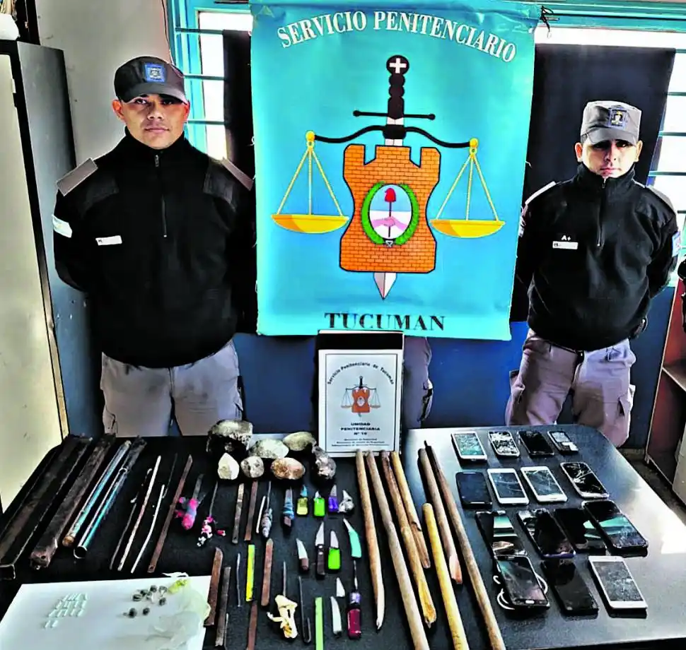 REQUISA. Hallan celulares, cuchillos y droga en las celdas de la Unidad 10.