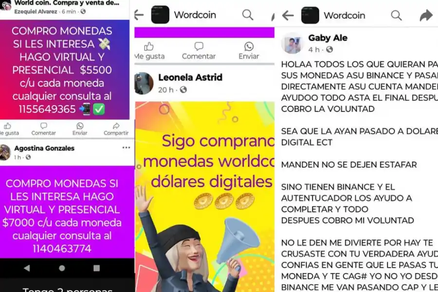 OFRECIMIENTOS. Los mensajes que circulan en las redes sociales.