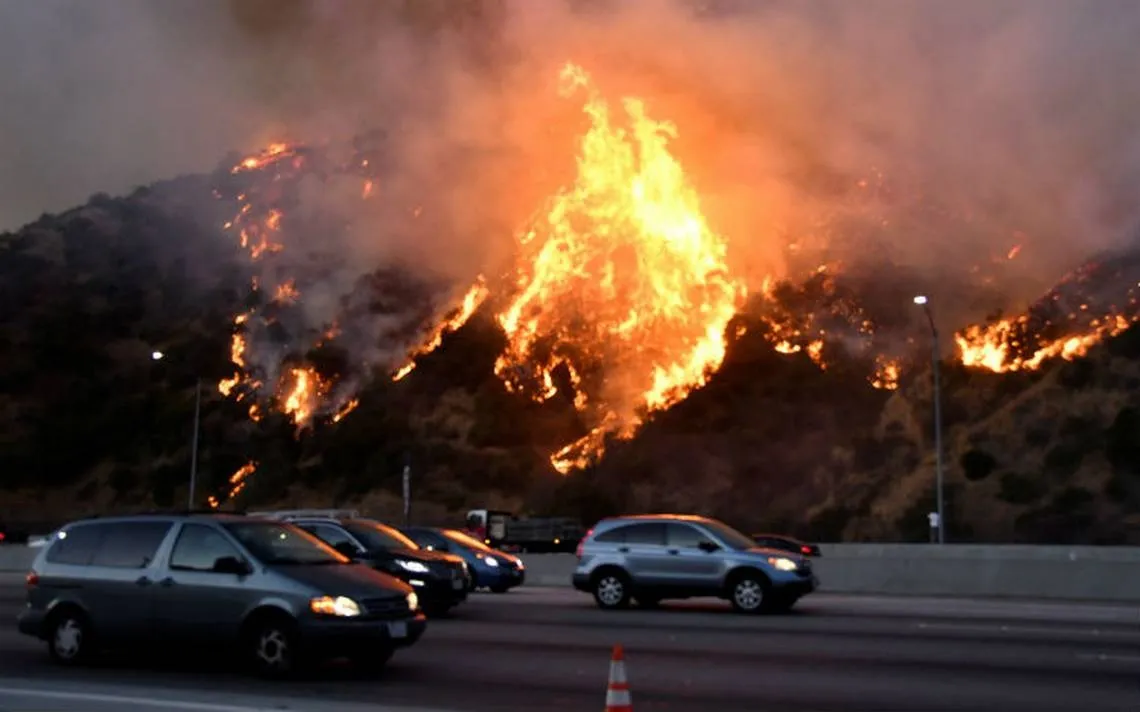 Un incendio forestal arrasó miles de hectáreas al norte de Los Ángeles