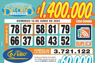 Los Números de Oro de LA GACETA del 16 de junio de 2024