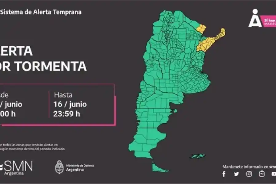 Las provincias afectadas por las tormentas.