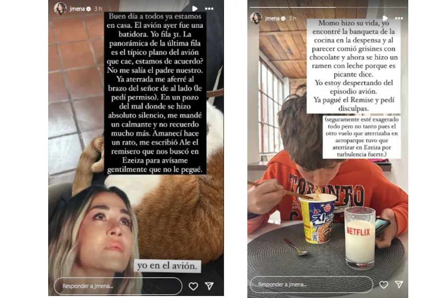 El relato de Jimena Barón en sus redes sociales.