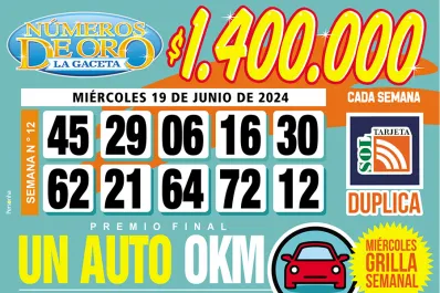 Los Números de Oro de LA GACETA del 19 de junio de 2024