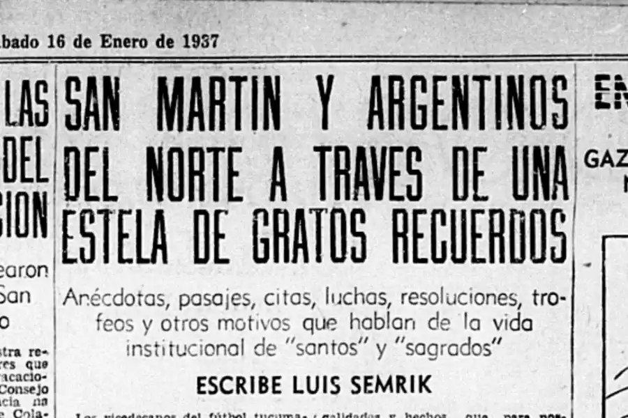 PANORAMA COMPLETO. Las notas de Luis Semrik permitieron en 1937 y ahora hacerse una idea de cómo fueron aquellos años iniciales del fútbol.