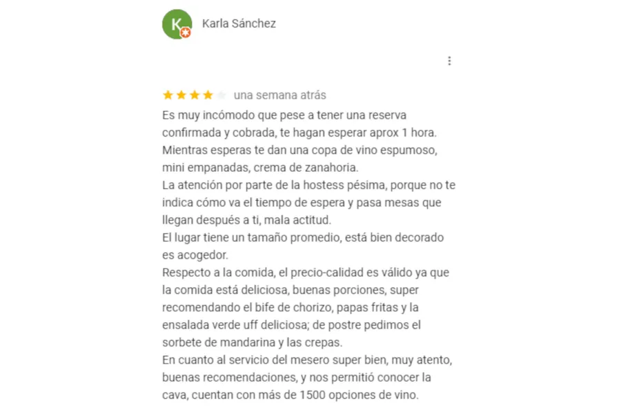 El llamativo puntaje de una turista mexicana a Don Julio, luego de visitar por primera vez la clásica parrilla