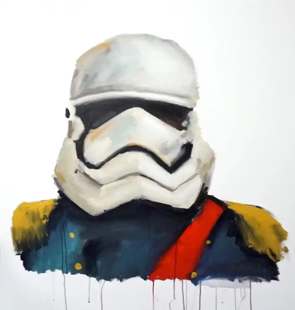 UN LUCHADOR DE FANTASÍA. Pablo Iván Ríos equipó a Bernabé Aráoz con la máscara de un personaje de Star Wars.