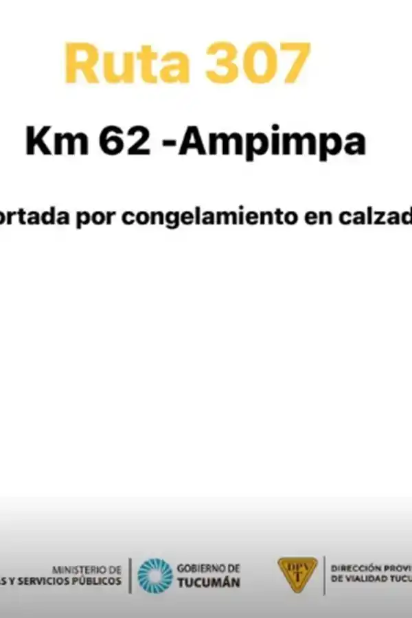Tafí del Valle, de blanco: por congelamiento cortan un tramo de la ruta 307