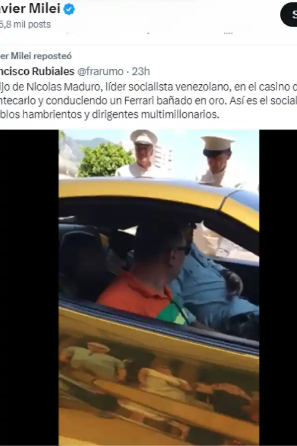 FAKE. Varias cuentas difundieron un video falso y el presidente las compartió desde su perfil. / CAPTURA DE PANTALLA.