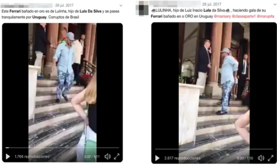 FALSO. El video ya había sido utilizado para difamar a otros políticos, como Lula Da Silva. / CAPTURA DE PANTALLA.