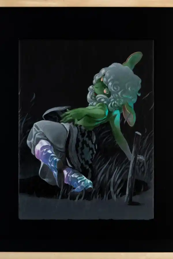 HUGO BELLAGAMBA. El artista expondrá un acrílico sobre cuerina.