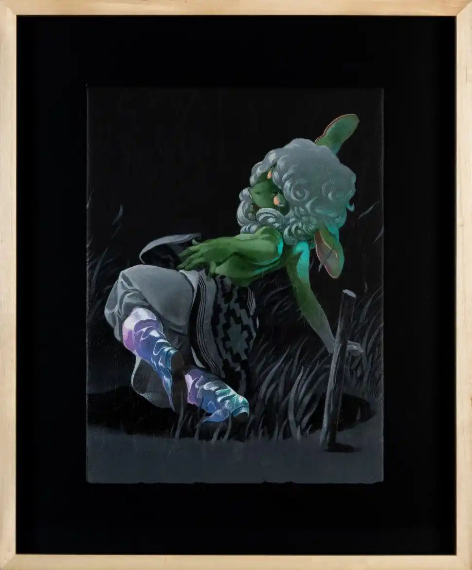 HUGO BELLAGAMBA. El artista expondrá un acrílico sobre cuerina.