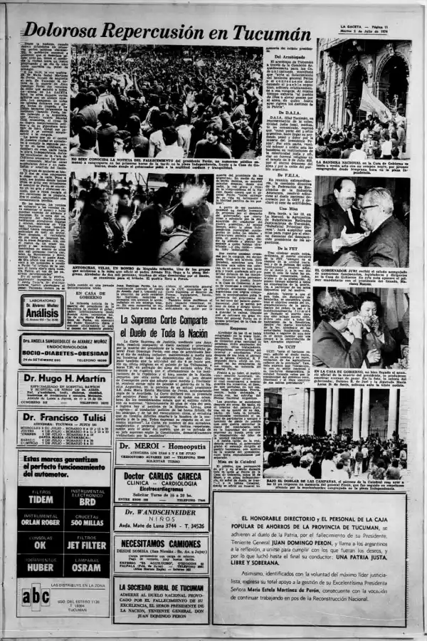 REPERCUSIÓN. La provincia no quedó al margen de la conmoción política y social que generó la noticia.