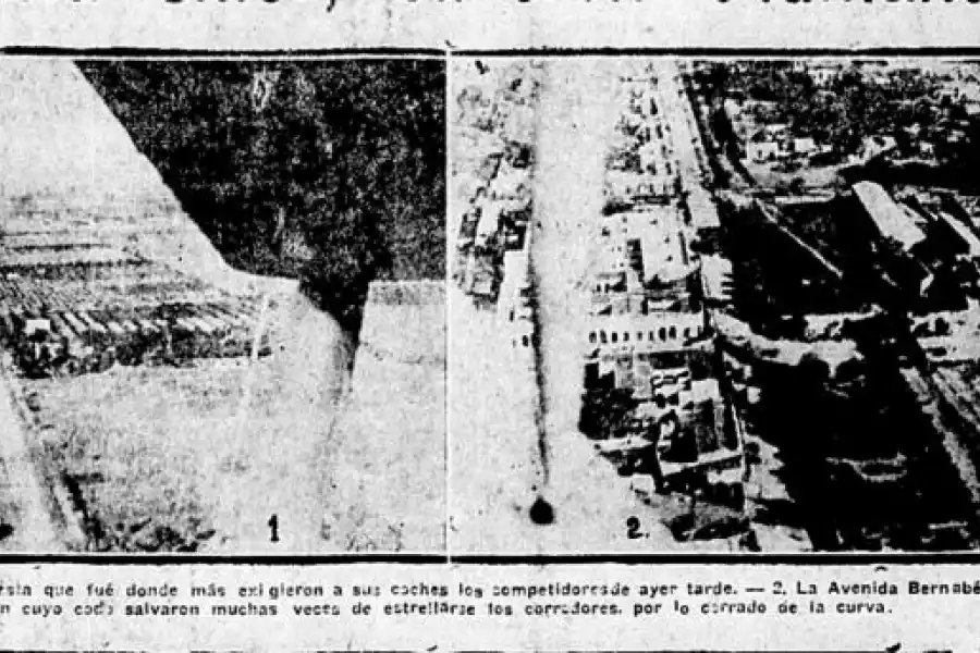 VISTA AÉREA. A la izquierda la avenida Mate de Luna en parte del circuito y la largada en Bernabé Aráoz y 24 de Septiembre (derecha)