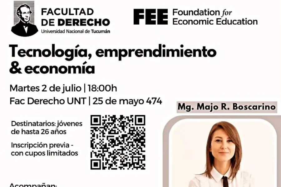 EL FLYER. Majo Boscarino, economista y becaria Fulbright, disertará en la actividad. / CAPTURA DE PANTALLA.