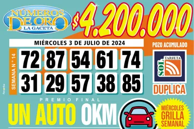 Los Números de Oro de LA GACETA del 3 de julio de 2024