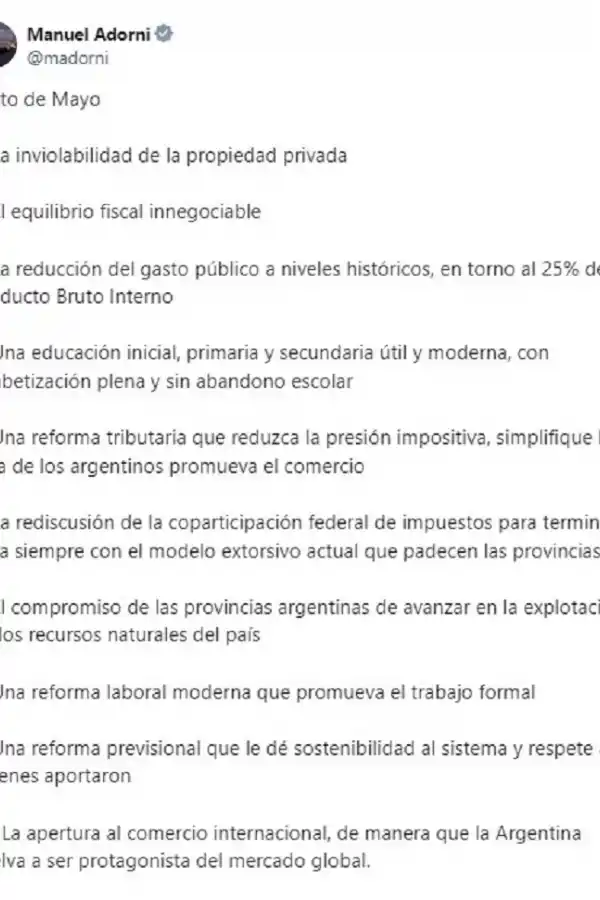 Pacto de Mayo en Tucumán: el Gobierno de Javier Milei dio a conocer cuáles son los 10 puntos clave