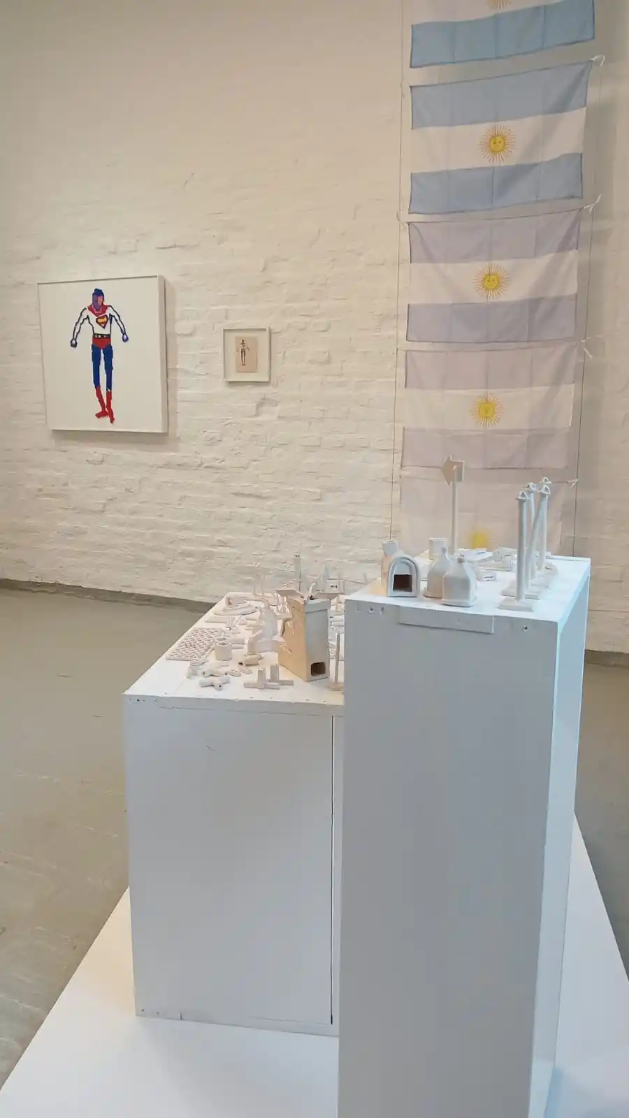 EL PODER. La bandera, máximo símbolo patrio nacional, en degradé y la imagen del superpoderoso a la par. 