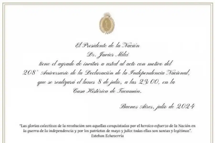 Pacto de Mayo en Tucumán: Milei envió la invitación a los gobernadores y les pidió traje oscuro