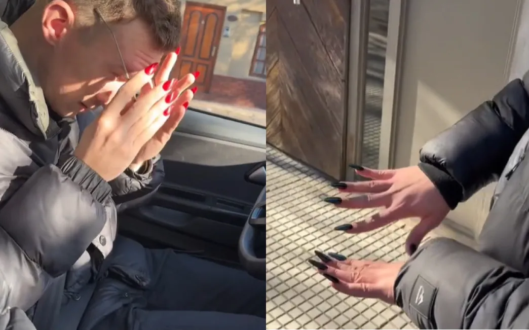 Dos hombres probaron las dificultades de usar uñas largas.