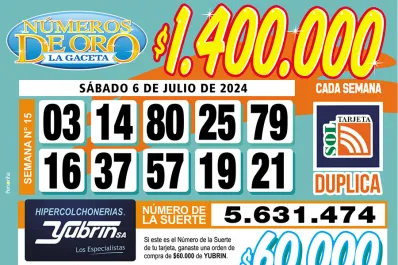 Los Números de Oro de LA GACETA del 6 de julio de 2024