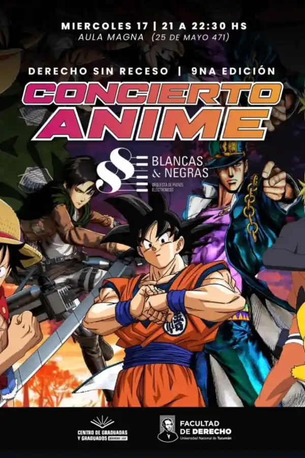 ANIME. El miércoles 17 el concierto de anime cerrará la noche. / INSTAGRAM @derechount.
