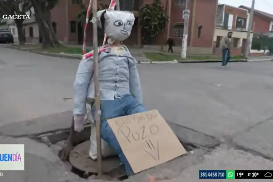 ¡Cuidado con el pozo!: el curioso reclamo de los vecinos de Villa 9 de Julio