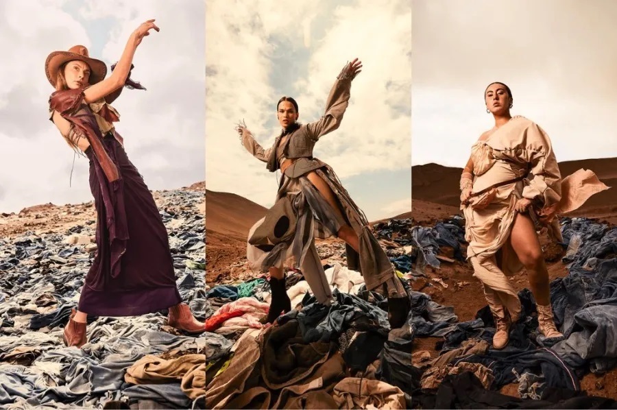 IMPACTANTE. Cada año, toneladas de ropa que no se puede vender acaban en basureros en el desierto.