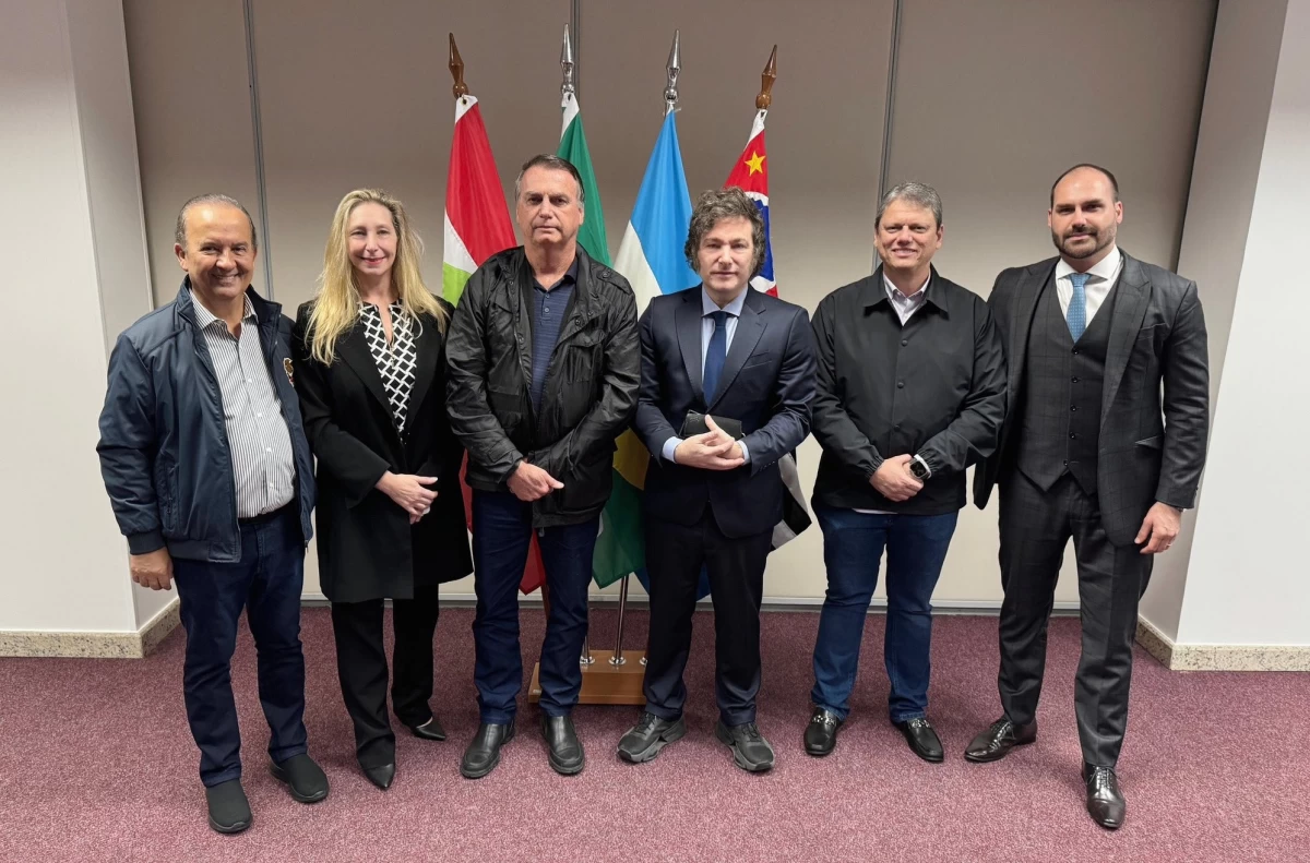Encuentro de Milei con Bolsonaro y gobernadores brasileños. FOTO X @OPRArgentina